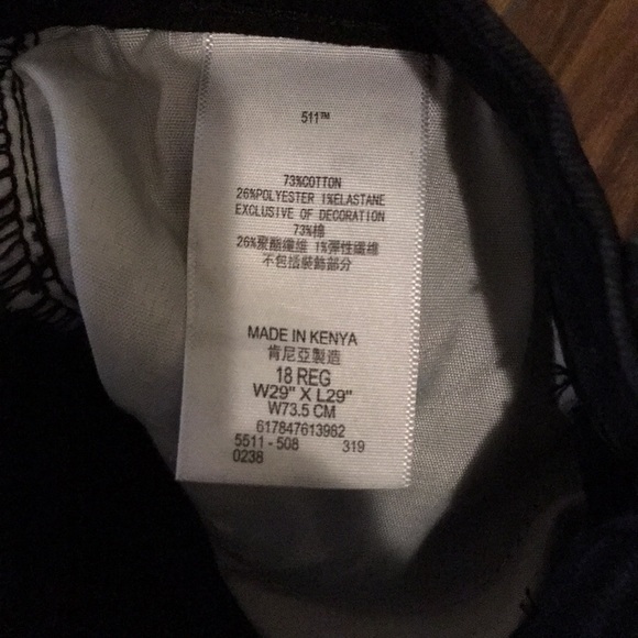 Levis 511 Slim Black Jeans 29”x29” - Picture 5 of 5